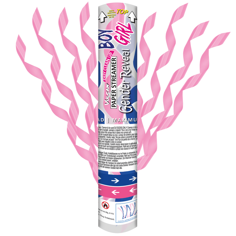 Gender Reveal Paper Streamers – Pink (Pack of 3)