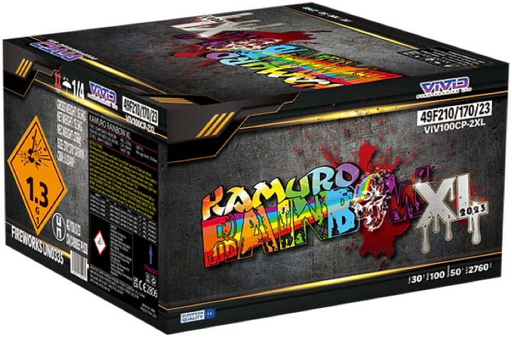 Kamuro Rainbow XL – 100 Shot 30mm Compound Firework